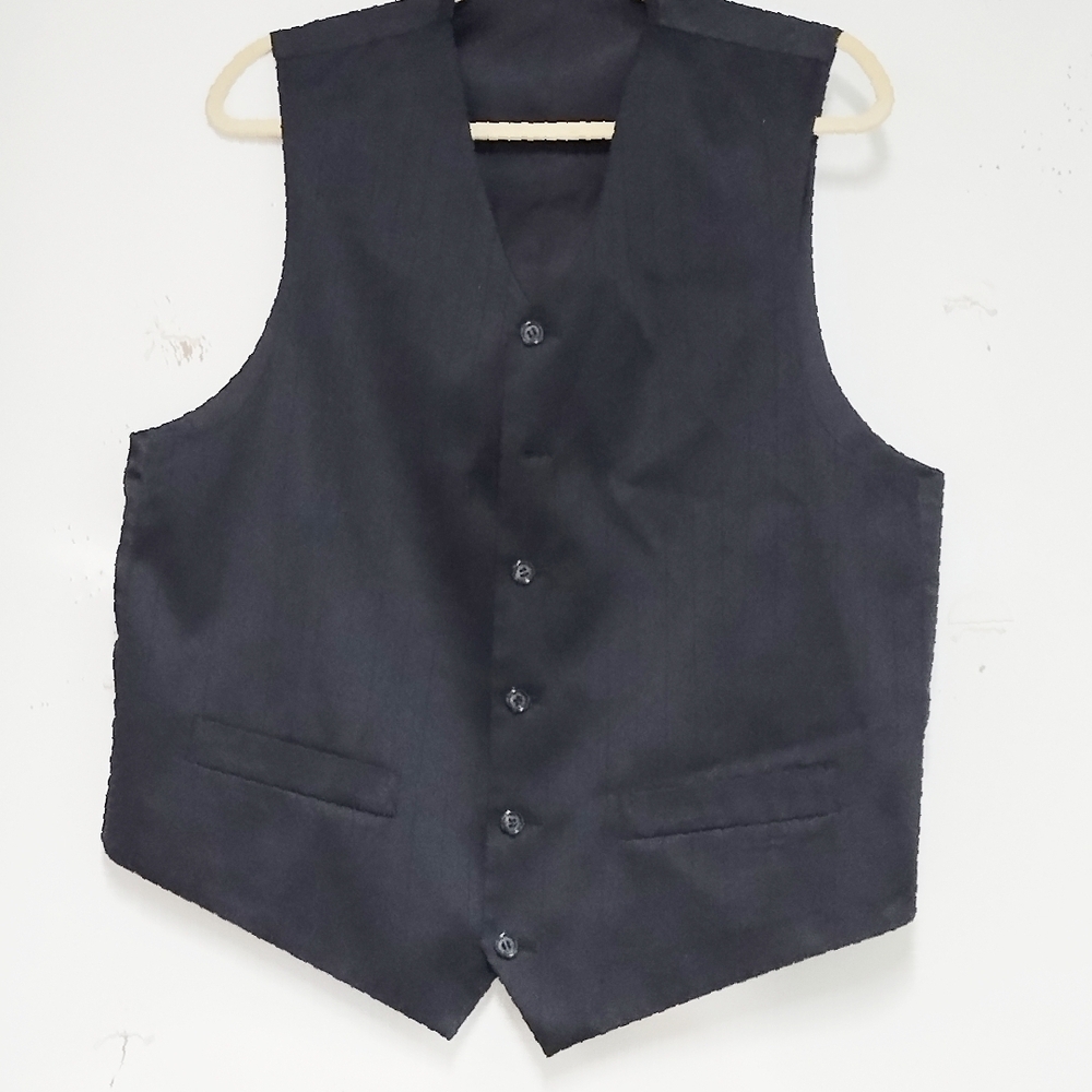 Classic Black Men's Vest - Button Front
